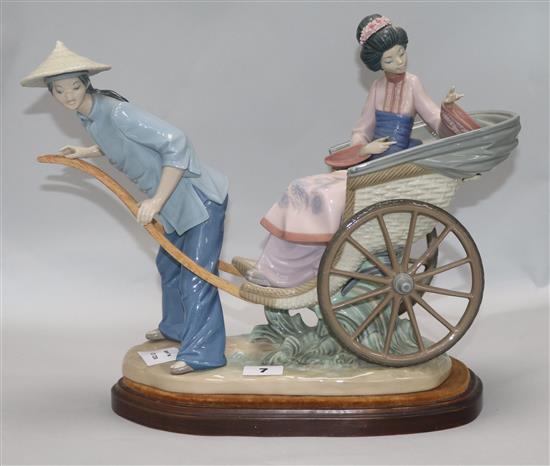 A Lladro rickshaw group